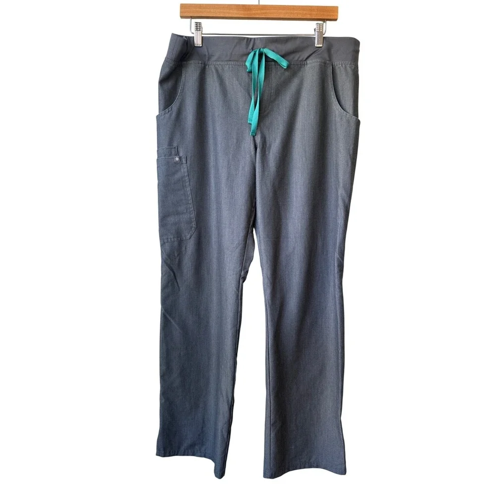 FIGS Womens Kade‎ Scrub Pants Size L Tall Drawstring Graphite Grey Technical